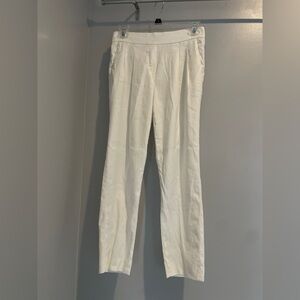 Aritzia: Babaton White Linen Blend Elastic Waist Pants Size 2